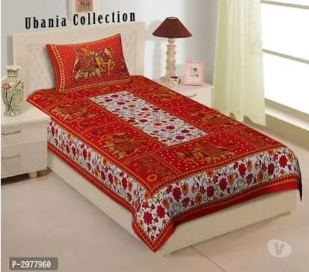 Buy & Sell Clothes Mumbai - Photos for Printed Glace Cotton Single Bedsheets With Pillow Cover