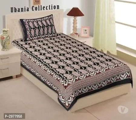 Buy & Sell Clothes Mumbai - Photos for Printed Glace Cotton Single Bedsheets With Pillow Cover