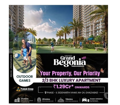 Flats for sale - Photos for Prateek Grand Begonia | 3 BHK Apartments in Siddharth Vihar