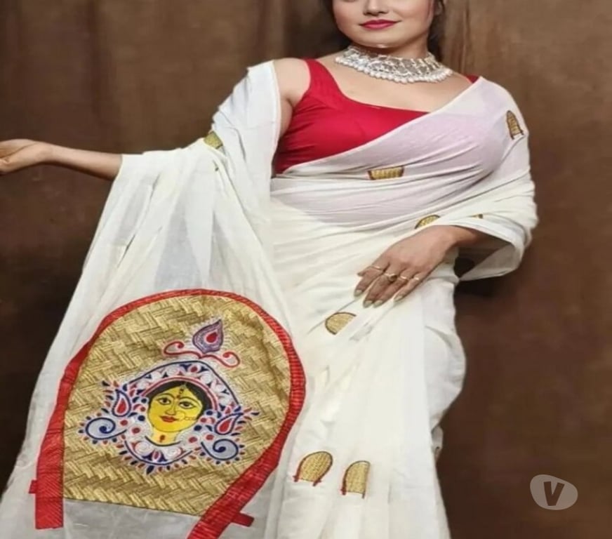 Buy & Sell Clothes Kolkata - Photos for Elegant White Cotton Saree