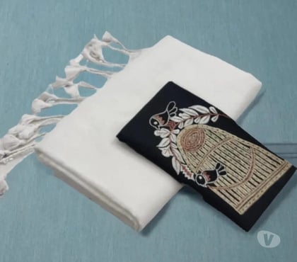 Clothes manufacturers - Photos for Elegant Hakoba and Organza Mixed Cotton Saree