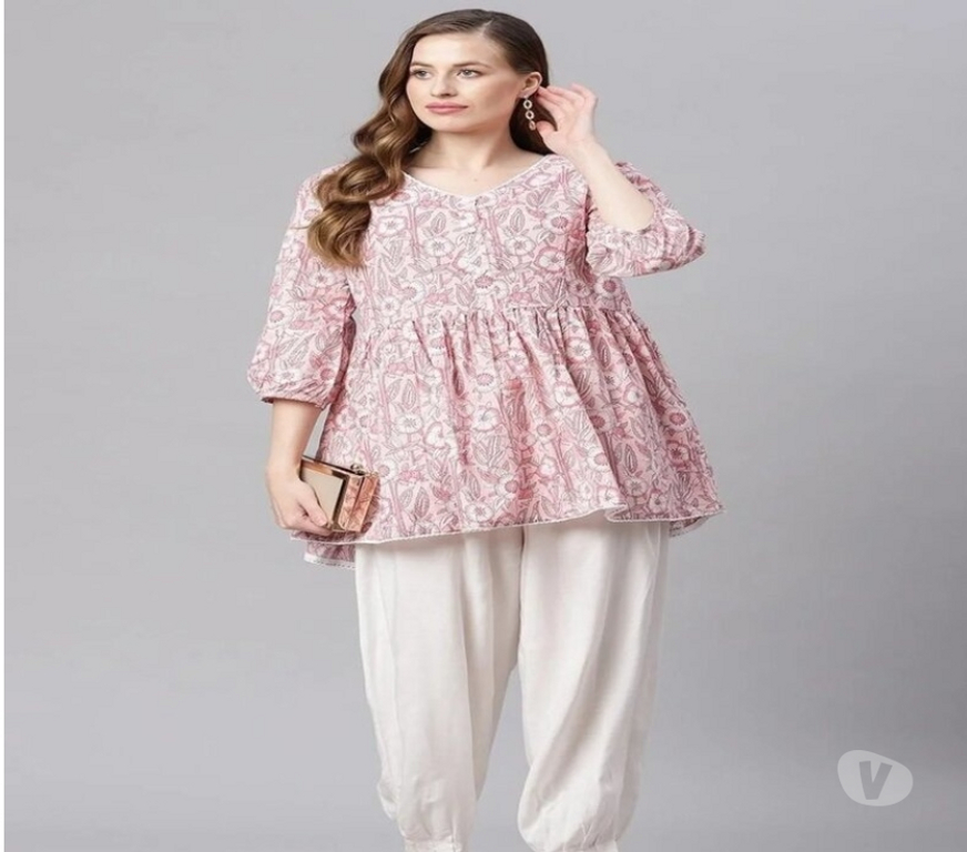 Buy & Sell Clothes Kolkata - Photos for Baby Pink Floral Printed Peplum Top