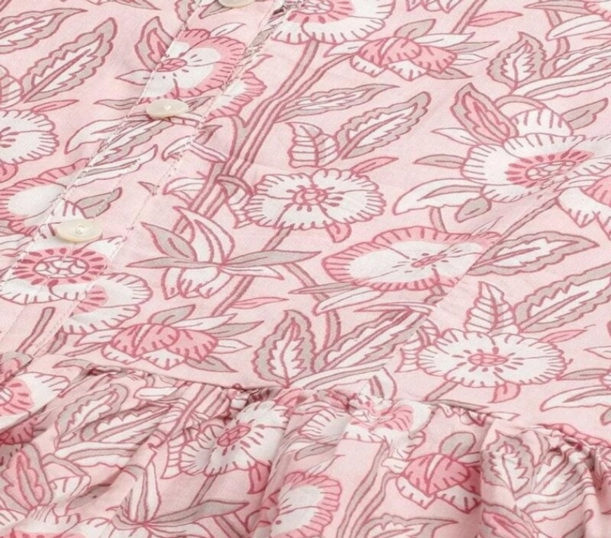 Buy & Sell Clothes Kolkata - Photos for Baby Pink Floral Printed Peplum Top