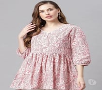 Baby Pink Floral Printed Peplum Top