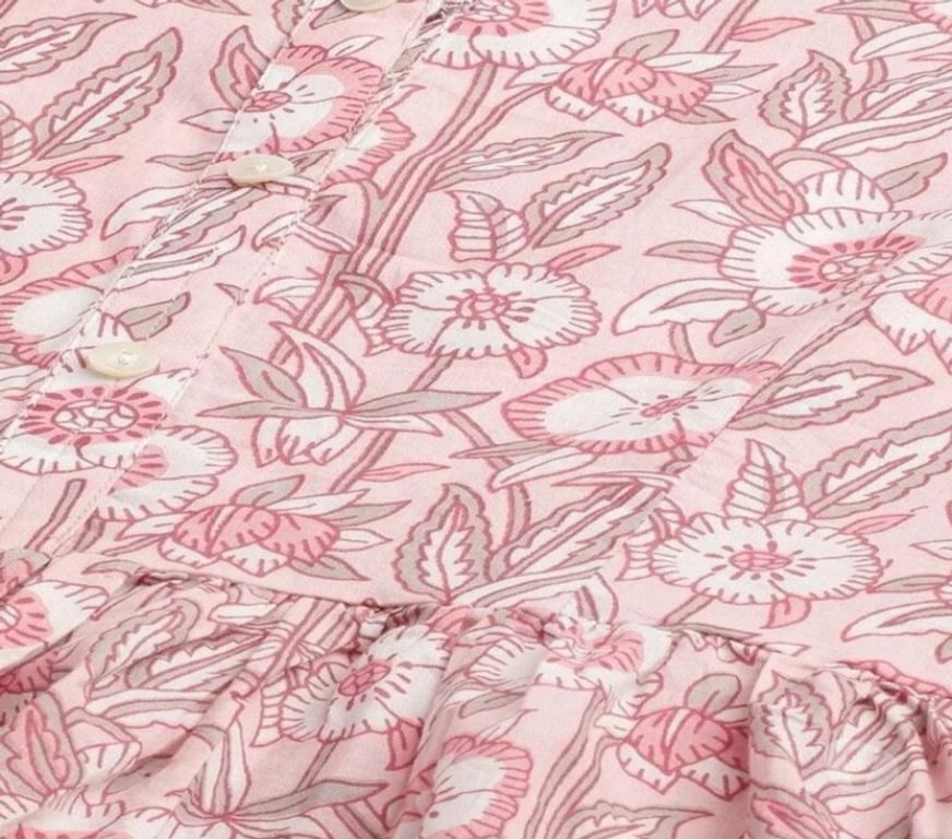 Buy & Sell Clothes Kolkata - Photos for Baby Pink Floral Printed Peplum Top