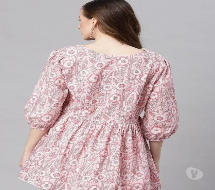 Buy & Sell Clothes Kolkata - Photos for Baby Pink Floral Printed Peplum Top