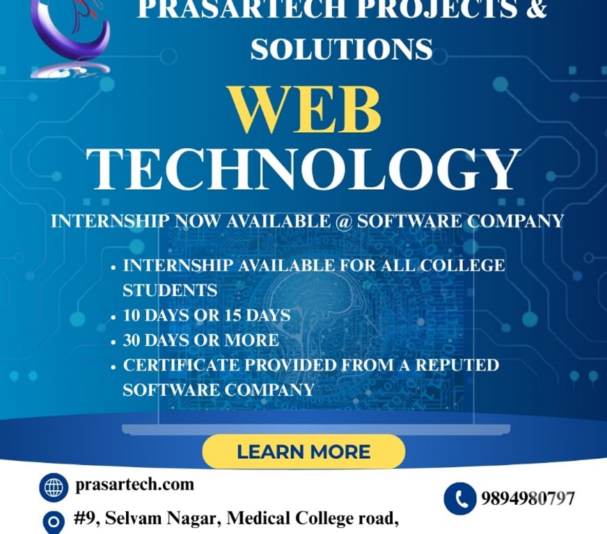 Professional Training Thanjavur - Photos for Internships at Prasartech