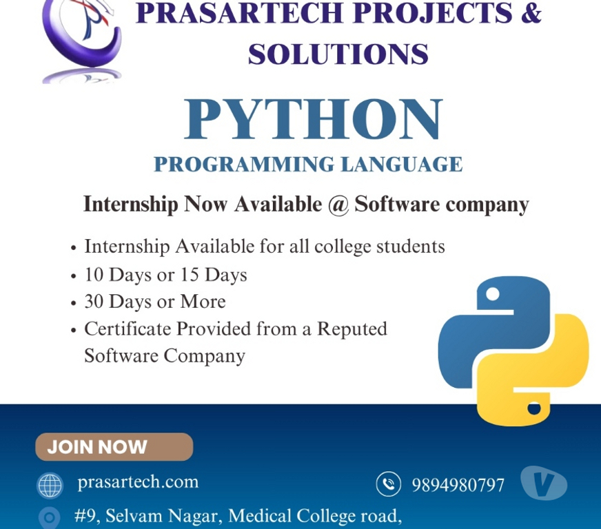 Professional Training Thanjavur - Photos for Internships at Prasartech