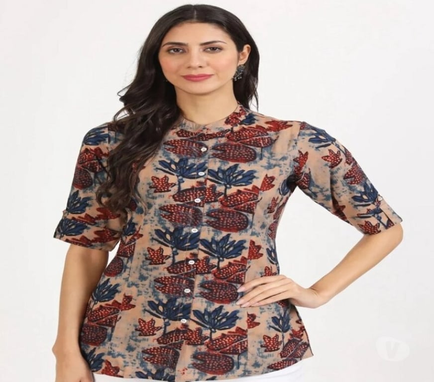 Buy & Sell Clothes Kolkata - Photos for Stylish Beige Hand Blocked Printed Short Kurta