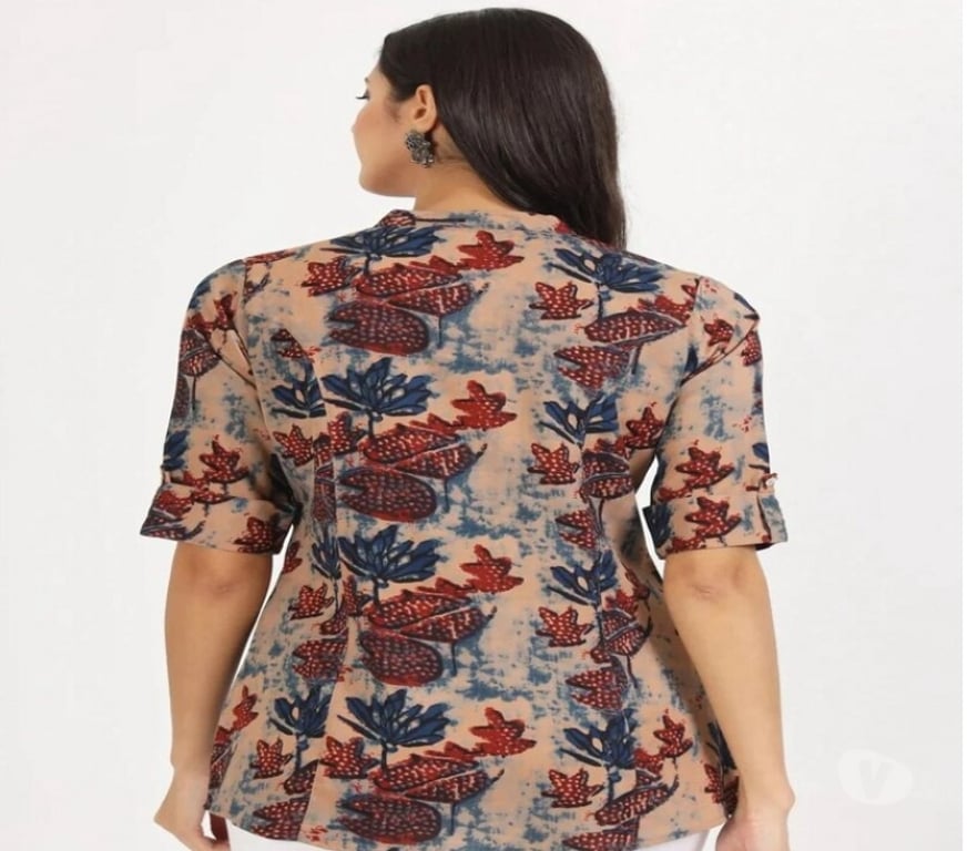 Buy & Sell Clothes Kolkata - Photos for Stylish Beige Hand Blocked Printed Short Kurta