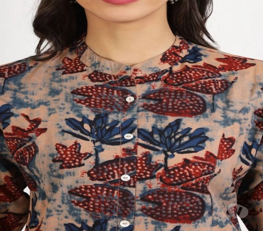 Buy & Sell Clothes Kolkata - Photos for Stylish Beige Hand Blocked Printed Short Kurta
