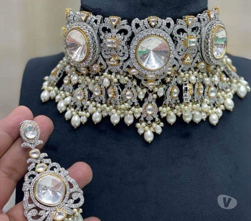Fashion accessories Chennai - Photos for High Quality Moissanite Polki Bridal Jewlery Necklace High