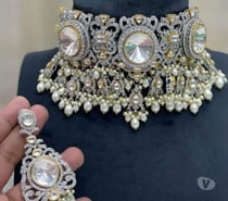 High Quality Moissanite Polki Bridal Jewlery Necklace High