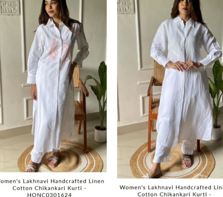 Buy & Sell Clothes Lucknow - Photos for Chikan Kurti Online, Stylish Chikankari Long Kurti for Women