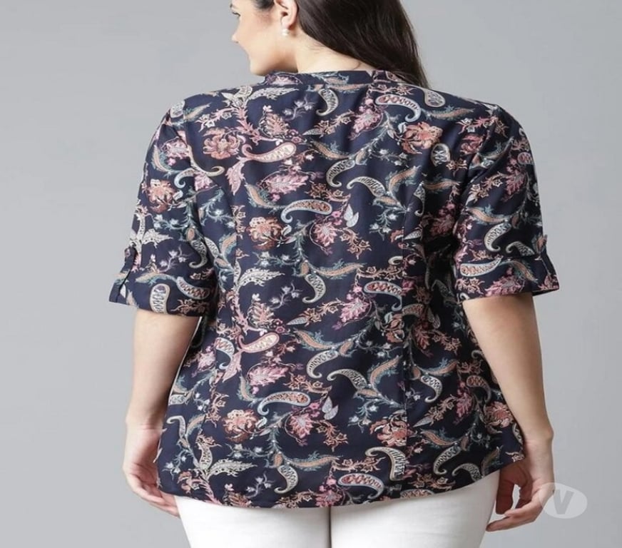 Buy & Sell Clothes Kolkata - Photos for Blue Floral Printed Short Kurta