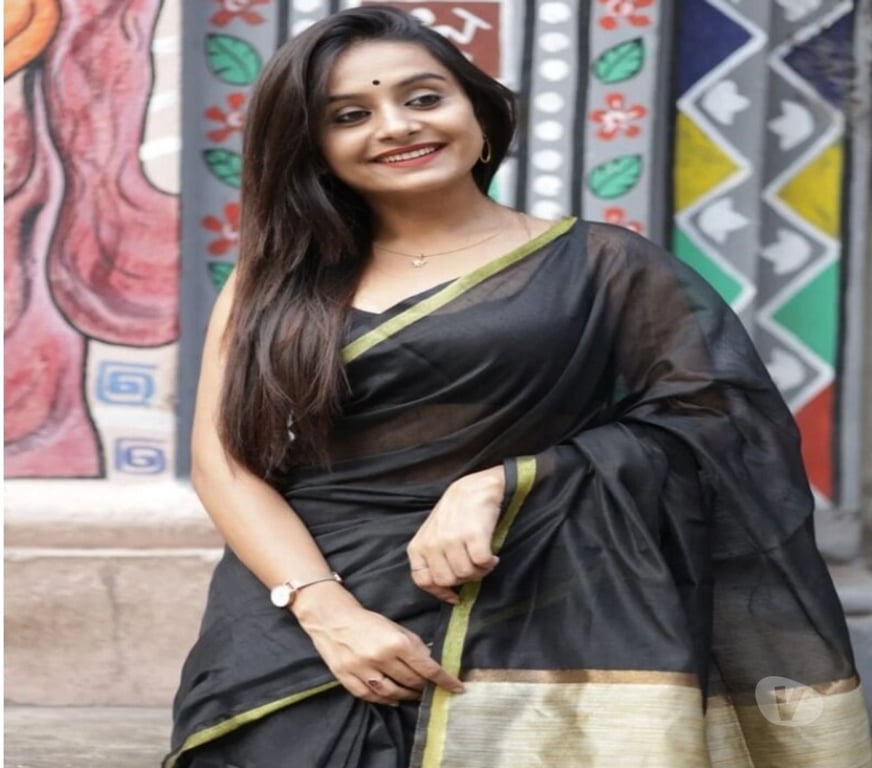 Buy & Sell Clothes Kolkata - Photos for Black Cotton Silk Saree