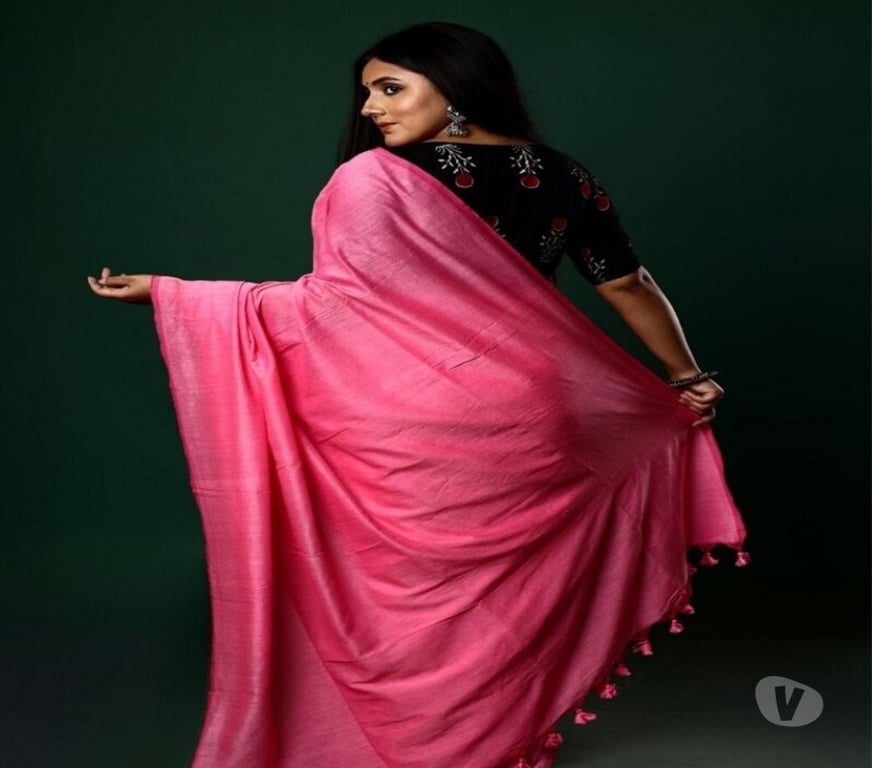 Buy & Sell Clothes Kolkata - Photos for Light Pink Mulmul Cotton Saree