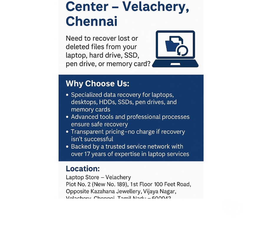 Web services Chennai - Photos for Laptop Data Recovery Center – Velachery, Chennai