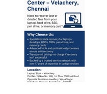 Laptop Data Recovery Center – Velachery, Chennai