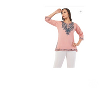 Kronia Pink Embroidered Cotton Kurta – Stylish & Comfy
