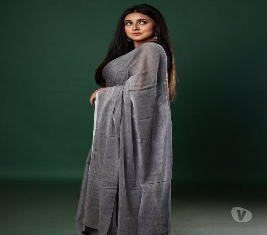 Buy & Sell Clothes Kolkata - Photos for Gray Mulmul Cotton Saree