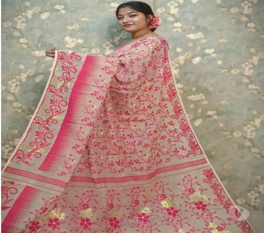 Buy & Sell Clothes Kolkata - Photos for Light Pink Soft Jamdani Saree