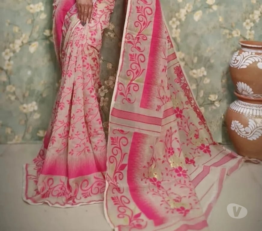 Buy & Sell Clothes Kolkata - Photos for Light Pink Soft Jamdani Saree