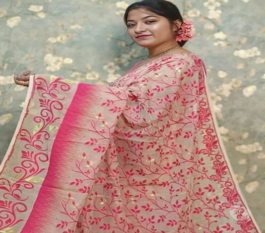 Buy & Sell Clothes Kolkata - Photos for Light Pink Soft Jamdani Saree
