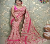 Light Pink Soft Jamdani Saree