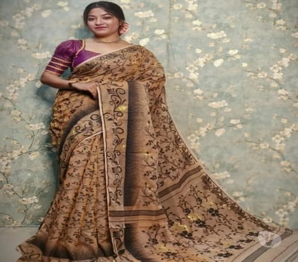 Clothes for sale - Photos for Brown Soft Jamdani Saree