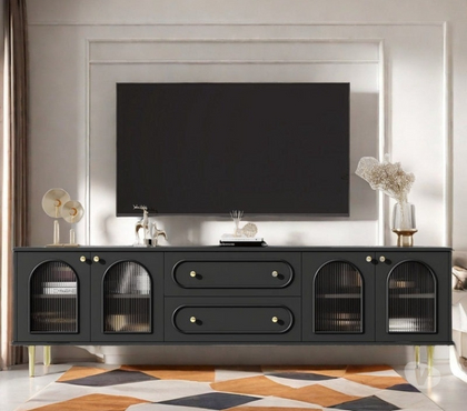 Photography services - Photos for Luxury Black TV Unit | Broho TV Stand with Golden Accents