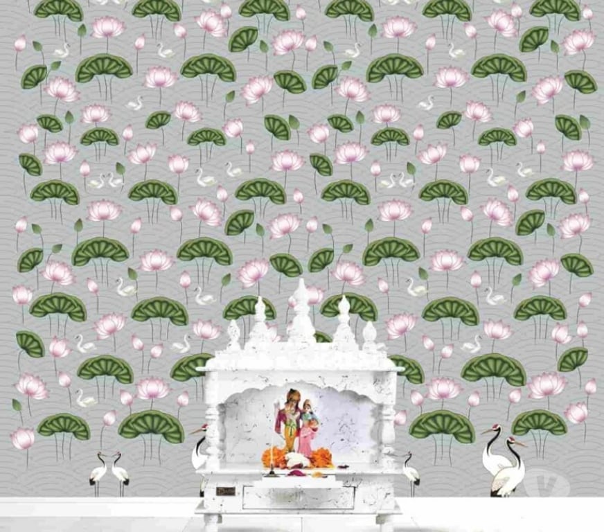 Renovation services New Delhi - Photos for Pichwai Kamal Talai Lotus Pond Wallpaper | Wall Curry