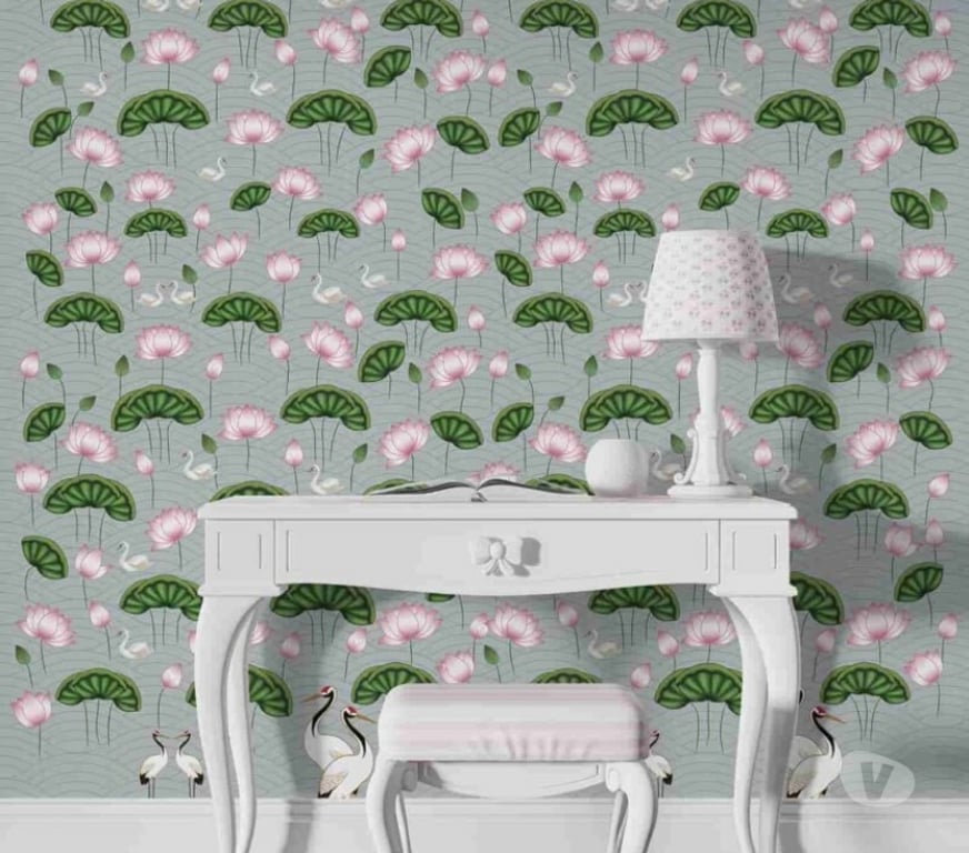 Renovation services New Delhi - Photos for Pichwai Kamal Talai Lotus Pond Wallpaper | Wall Curry